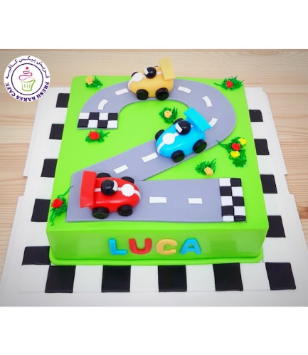 Number Themed Cake - 2D Cake Topper - Race Track - #2
