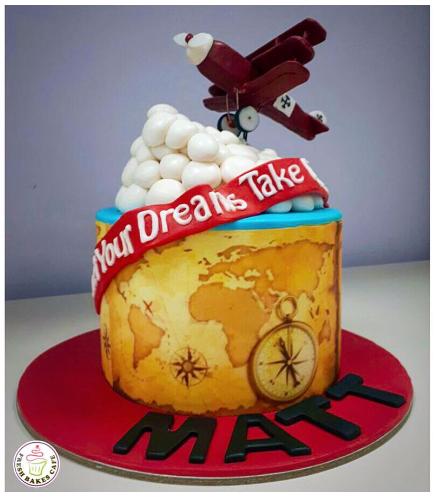 Airplane Themed Cake - 3D Cake Topper 02a