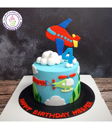 Airplane Themed Cake - 2D Cake Toppers