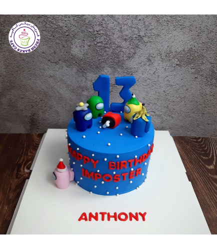 Cake - 3D Cake Toppers - Blue Cake - 1 Tier 02b