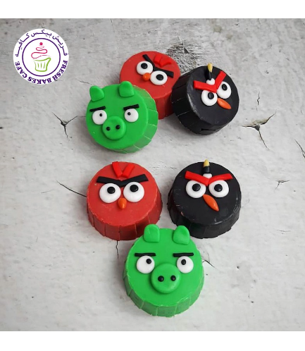 Angry Birds Themed Chocolate Covered Oreos
