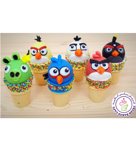 Angry Birds Themed Cone Cake Pops