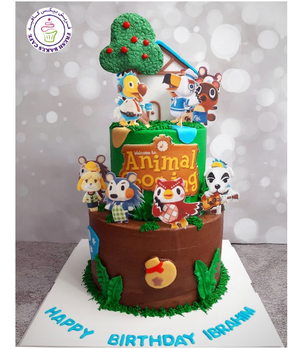 Animal Crossing Themed Cake - Printed Pictures - 2 Tier