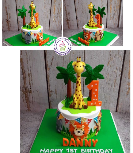 Cake - Animals - Jungle Animals - 2D & 3D Cake Toppers - 1 Tier