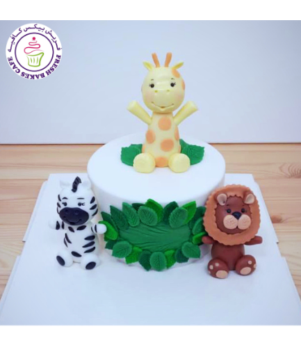 Animals Themed Cake - Jungle Animals - 3D Cake Toppers - 1 Tier 10