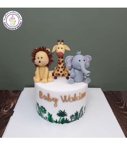 Jungle Animals Themed Cake - 3D Cake Toppers - 1 Tier 12