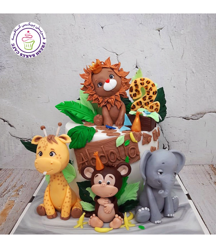 Jungle Animals Themed Cake - 3D Cake Toppers - Cute 03