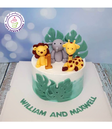 Jungle Animals Themed Cake - 3D Cake Toppers - 1 Tier 17