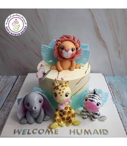 Jungle Animals Themed Cake - 3D Cake Toppers - Cute 02