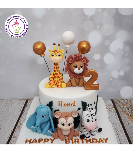 Jungle Animals Themed Cake - 3D Cake Toppers - Cute 04