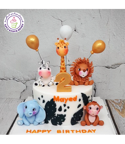 Jungle Animals Themed Cake - 3D Cake Toppers - Cute 05
