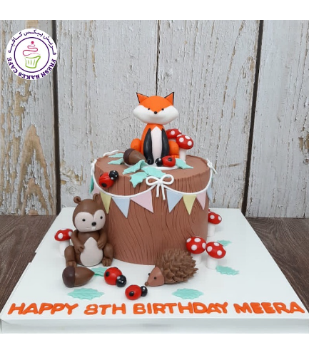 Animals Themed Cake - Wood Animals - 3D Cake Toppers - 1 Tier 01