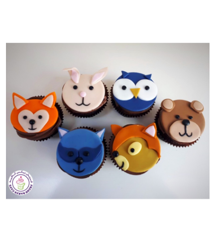 Animals Themed Cupcakes - Wood Animals - 2D Toppers 01