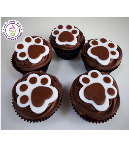 Dog Themed Cupcakes - Paw Prints 01