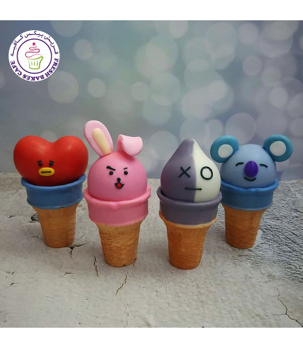 BTS Themed Cone Cake Pops