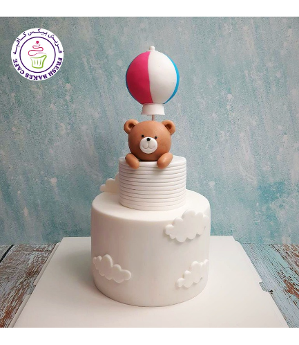 Cake - Bear in Hot Air Balloon - 1 Tier