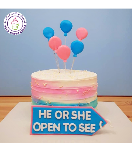 Cake - Cream - Blue & Pink 01 - Balloons 01