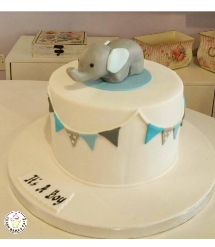 Cake - Baby Shower - Elephant - 3D Cake Topper  - 1 Tier 01