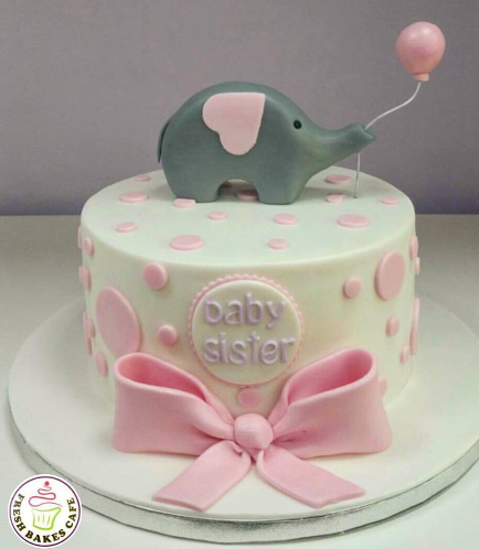 Cake - Baby Shower - Elephant - 3D Cake Topper - 1 Tier 02