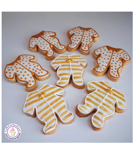 Cookies - Baby Shower - Gold & White Baby PJs