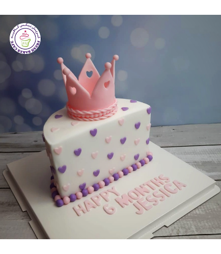 Baby's 6 Months Birthday Celebration Themed Cake - Crown 02