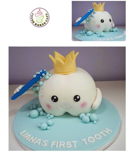 Baby's First Tooth Themed Cake - Tooth - 3D Cake - Boy