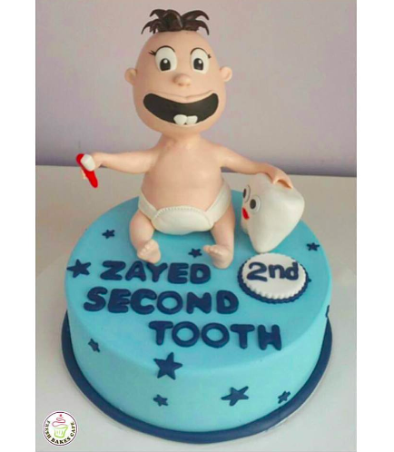 Baby's Second Tooth Themed Cake - Baby - 3D Cake Topper