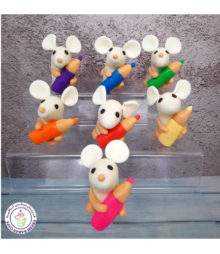 Cake Pops w/o Sticks - Back to School - Mice with Coloring Pencils