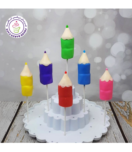 Marshmallow Pops - Back to School - Coloring Pencils