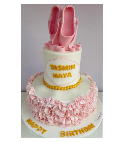Fondant Cake - Ballerina Shoes - 2 Tier