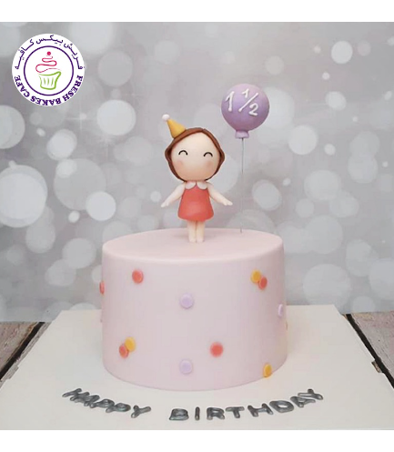 Balloon & Girl Themed Cake - 3D Cake Toppers