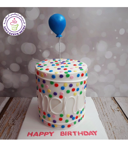 Balloon Themed Cake - 3D Cake Topper - Blue