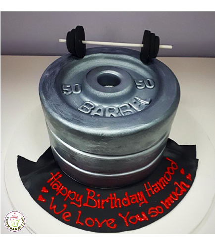 Gym Themed Cake - Weight Plate - 3D Cake 01