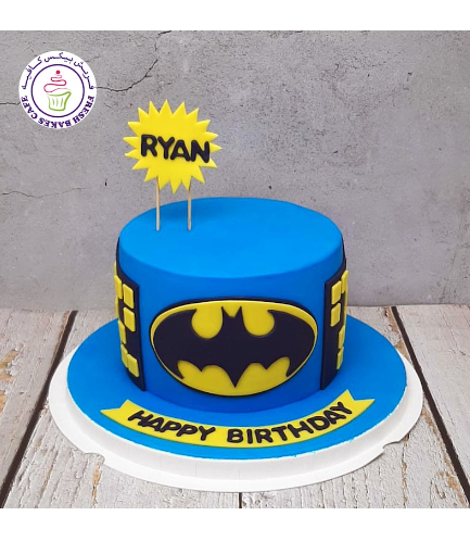 Batman Themed Cake - Logo - Fondant Cake - Blue 04