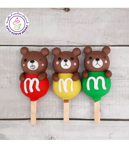 Bear & M&Ms Themed Popsicakes