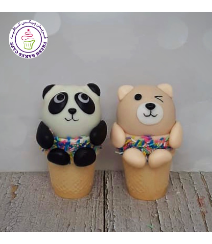 Bear & Panda Themed Cone Cake Pops