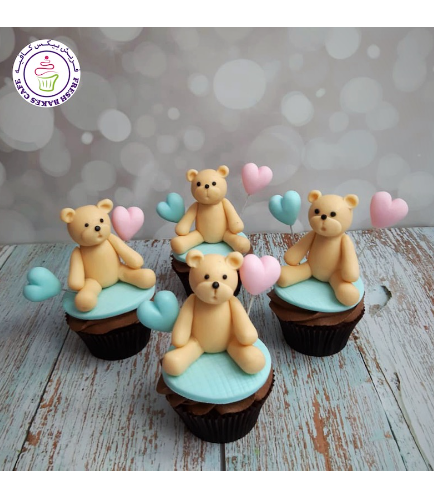 Bear Themed Cupcakes - 3D Toppers