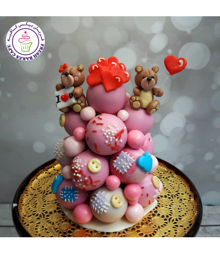 Cake Pops Tower - Bears - Pink