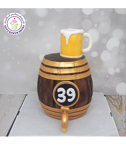 Beer Themed Cake - Beer Barrel - 3D Cake 02