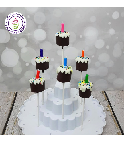Birthday Cake Themed Marshmallow Pops