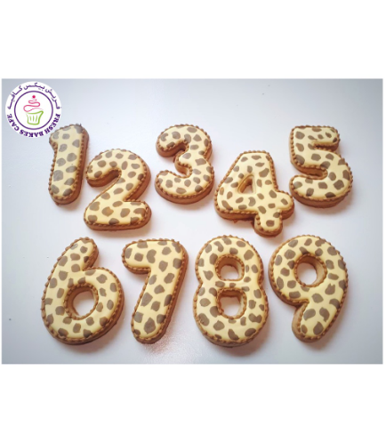 Cheetah Themed Cookies - Birthday Number