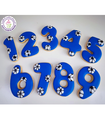 Football Themed Cookies - Birthday Numbers 01