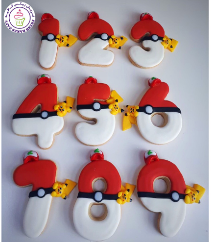 Birthday Numbers Themed Cookies - Pokemon