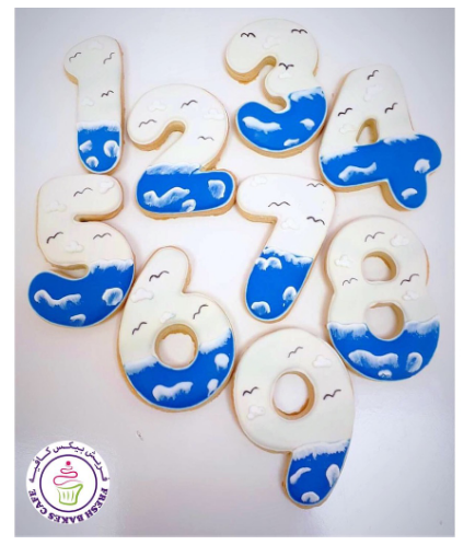 Sea Themed Birthday Number Cookies 01