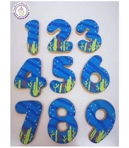 Sea Themed Birthday Number Cookies 02
