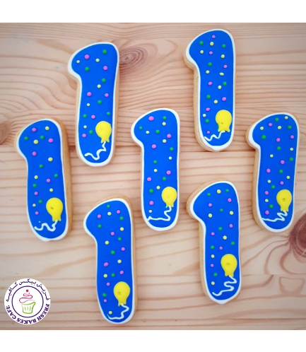 Cookies - Number 01 - Balloon - Blue