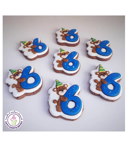 Bear Themed Cookies - Birthday Numbers 01 - #06