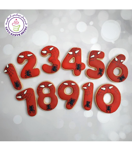 Spider-Man Themed Cookies - Birthday Numbers