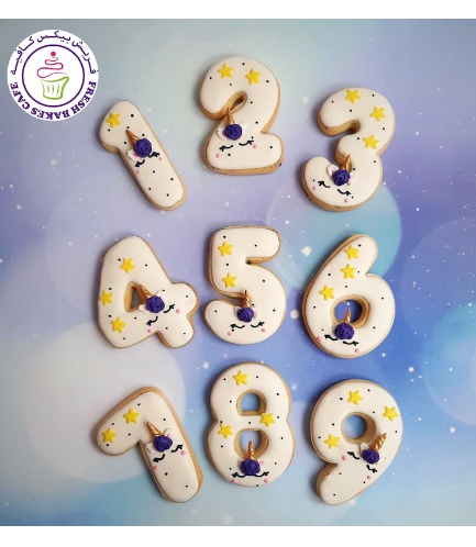 Birthday Numbers Themed Cookies - Unicorn 02