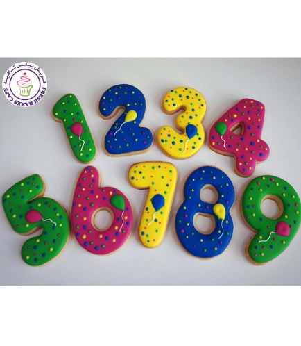 Birthday Numbers Themed Cookies - Balloon 01b